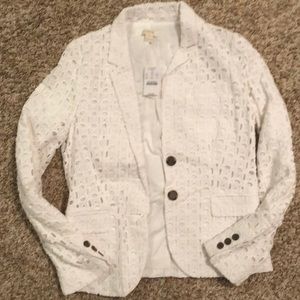 BRAND 🆕 J. CREW FACTORY WHITE EYELET BLAZER